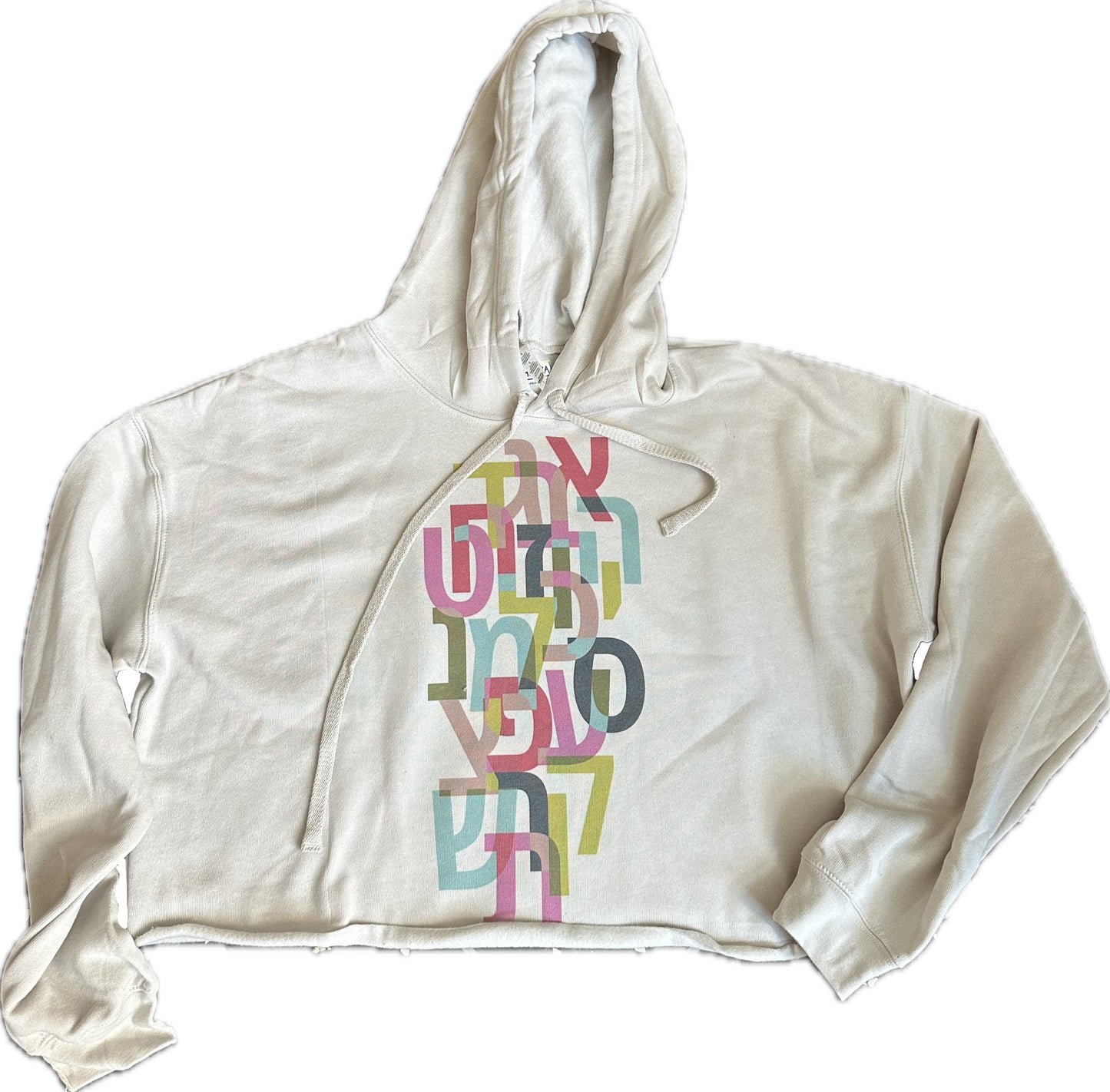 7 Layer Studio x Mrs. Meshugga Aleph Bet Cropped Hoodie - Adult