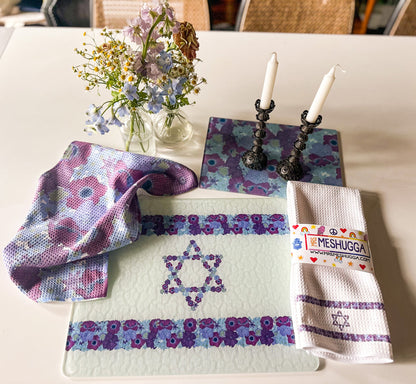 Israel Floral Flag Challah Board