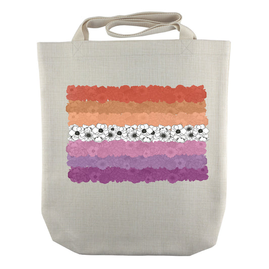 Floral Pride Collection - Lesbian Flag Tote | Adult Unisex