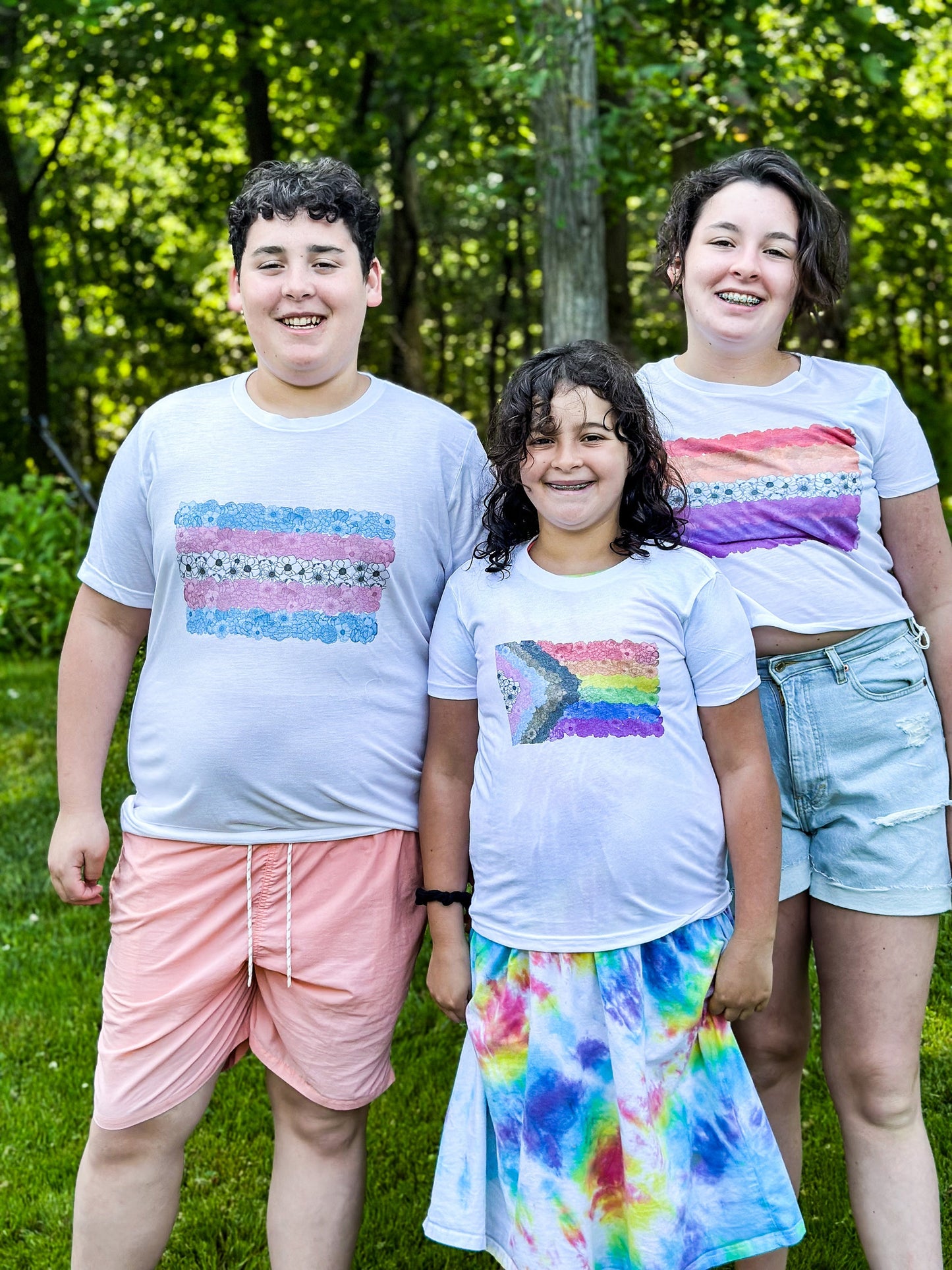 Floral Pride Collection - LGBTQ Flag Unisex T-Shirt