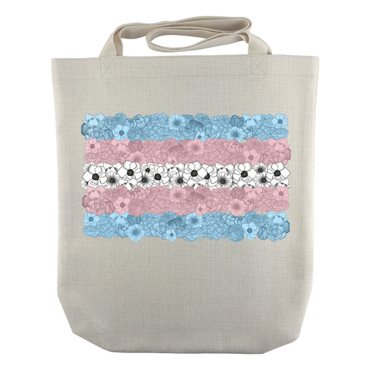 Floral Pride Collection - Trans Flag Tote | Adult Unisex