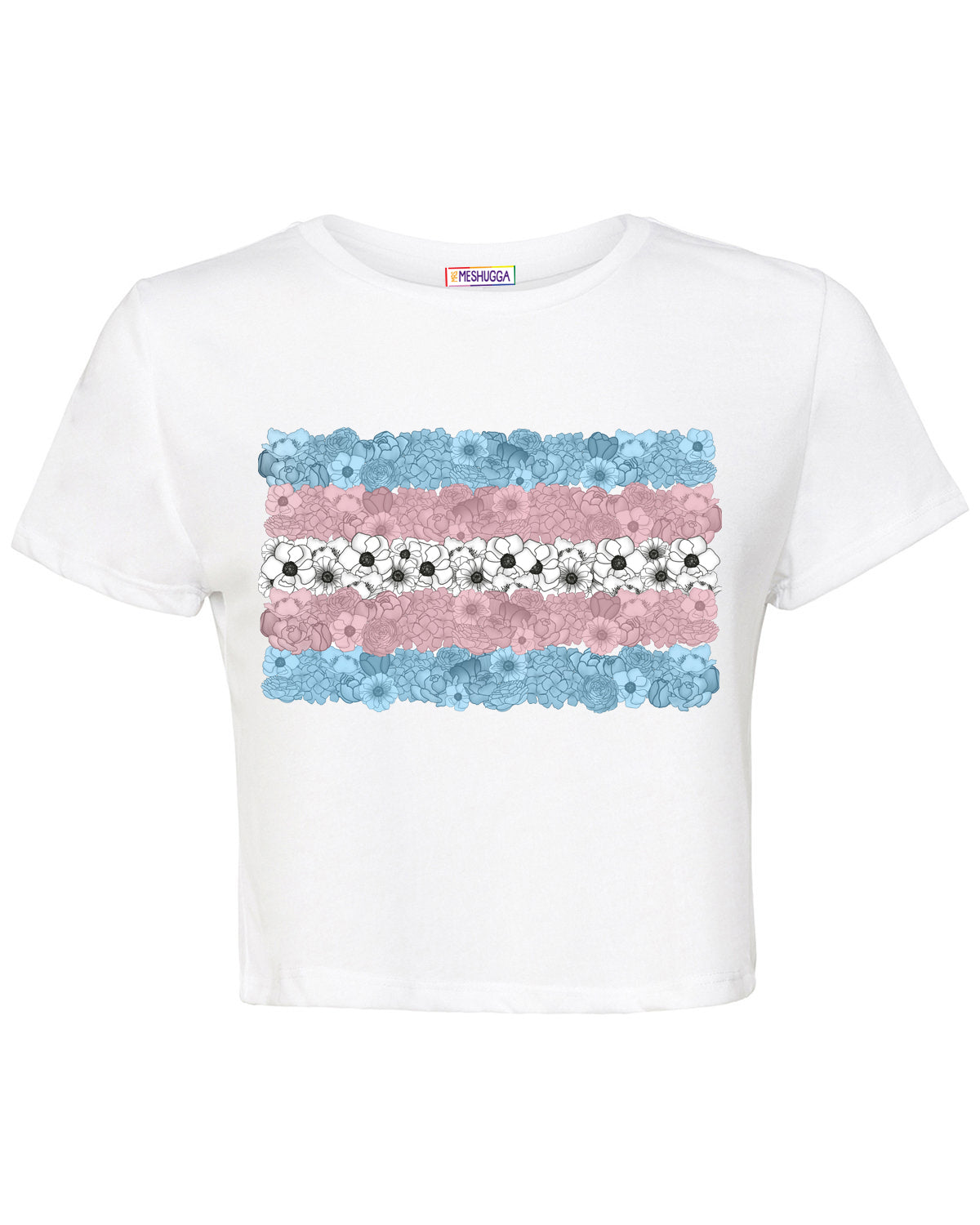 Floral Pride Collection - Trans Flag Crop