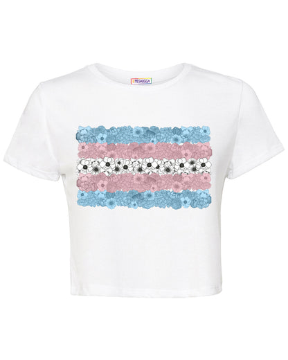 Floral Pride Collection - Trans Flag Crop