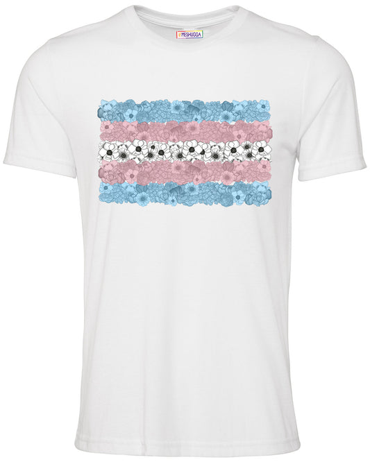 Floral Pride Collection - Trans Flag Unisex T-shirt | Adult Unisex