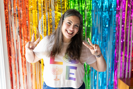 Rainbow Hanukkah Love Crop | Adults