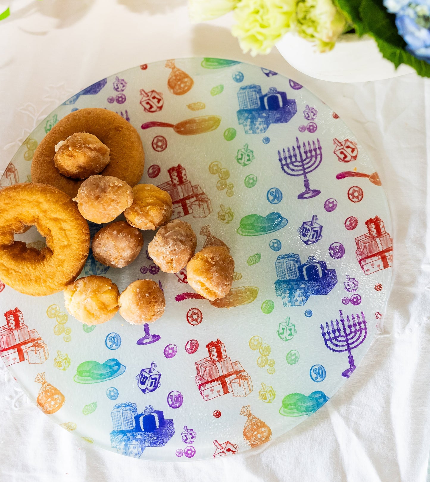 Rainbow Hanukkah Large Trivet