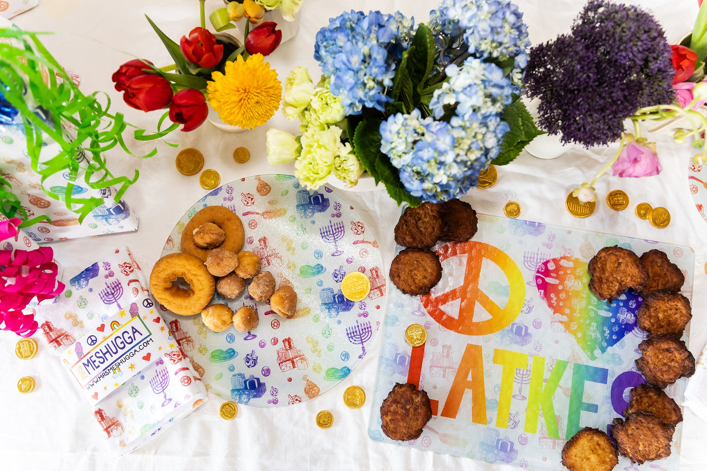 Rainbow Hanukkah Large Trivet