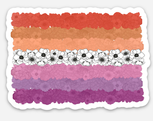 Lesbian Floral Flag Sticker | Stickers & Paper