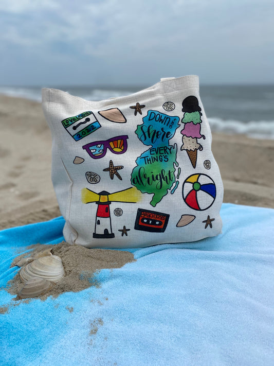 Down the Shore Everything is Alright Tote | Jersey Proud