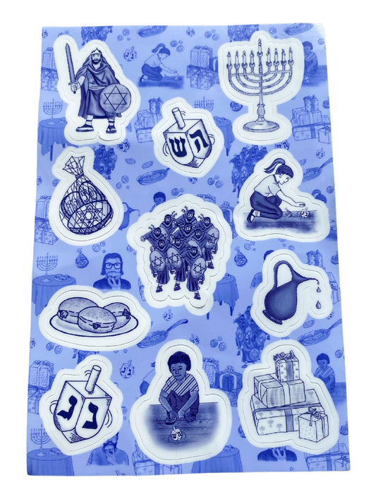 Hanukkah Toile Sticker Sheet | Holiday
