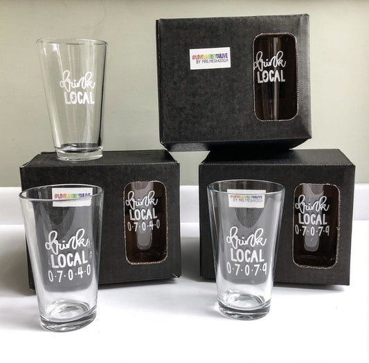 Drink Local Set of Four Pint Glasses | Jersey Proud