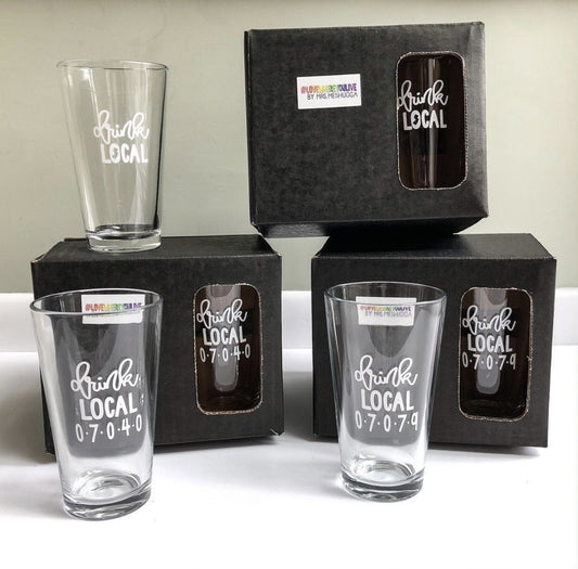 Drink Local Set of Four Pint Glasses | Hometown Pride