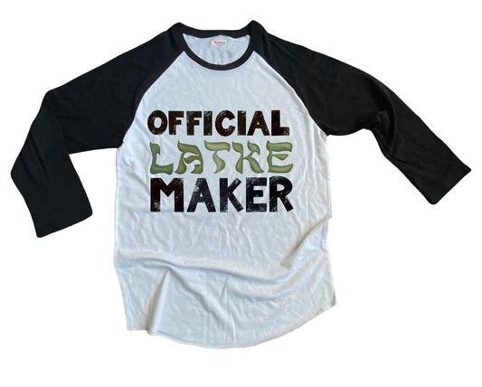 Official Latke Maker Baseball Shirt - Adult | Official Taster/Maker Shirt