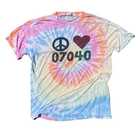 Peace Love Zip Code Adult Tie Dye | Hometown Pride